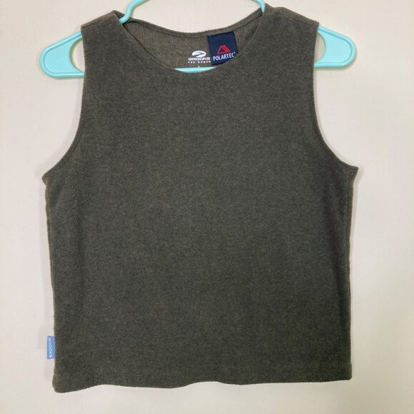 Brooks Tops - Brooks Polartec Womens Olive Green Sleeveless Fleece Top L  Warm & Lightweight